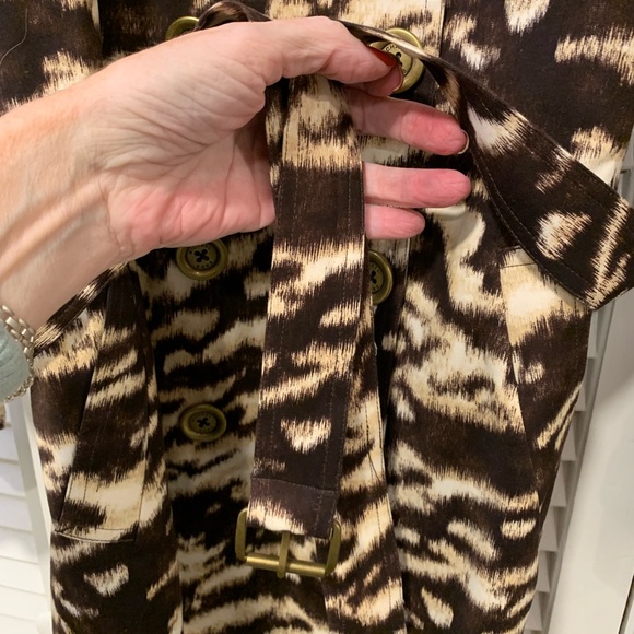 Michael Kors Zebra Print Trench Coat - Picture 7 of 7